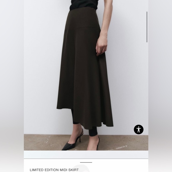Zara Brand New Limited Edition Olive Midi Skirt - Picture 11 of 12